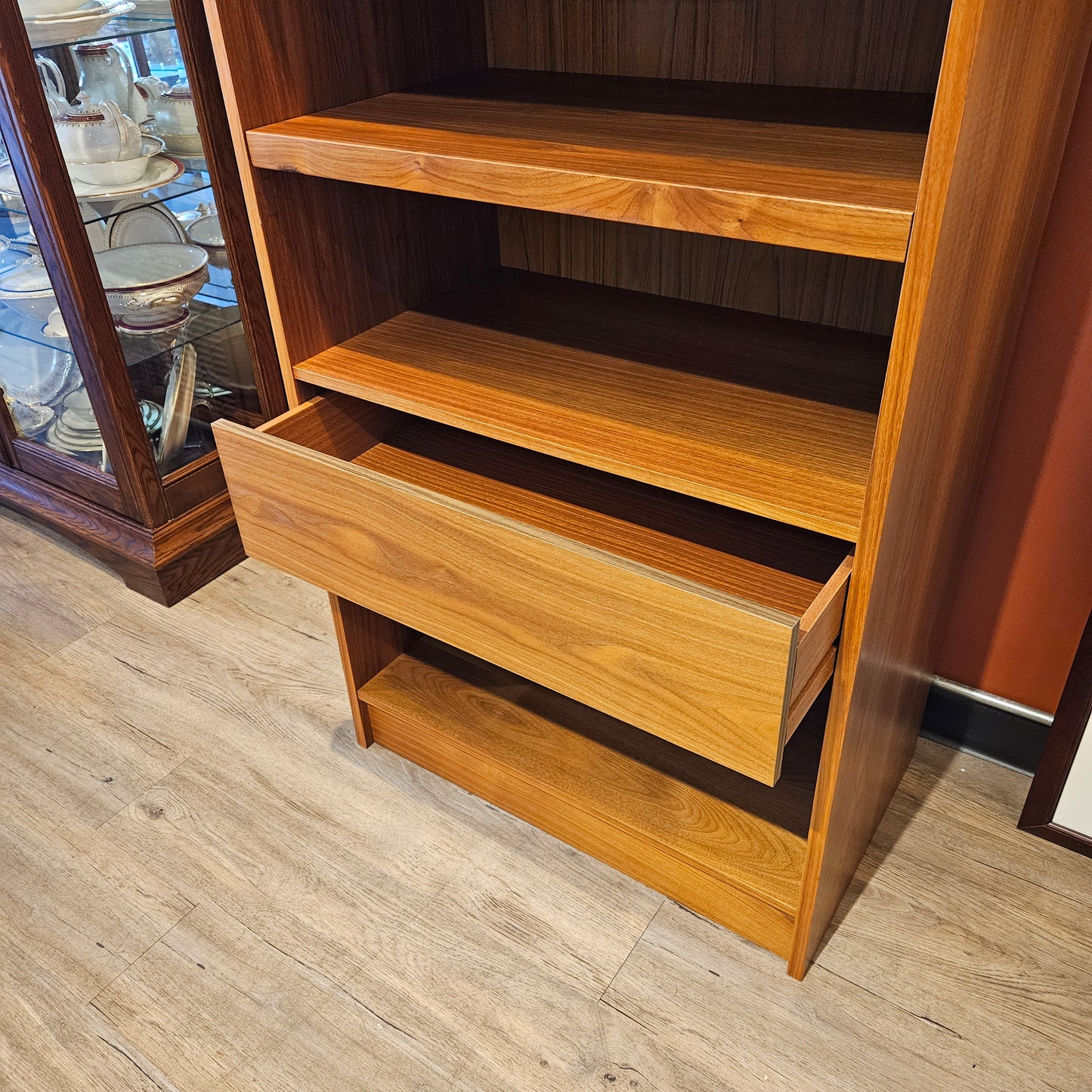 Teak shelf unit