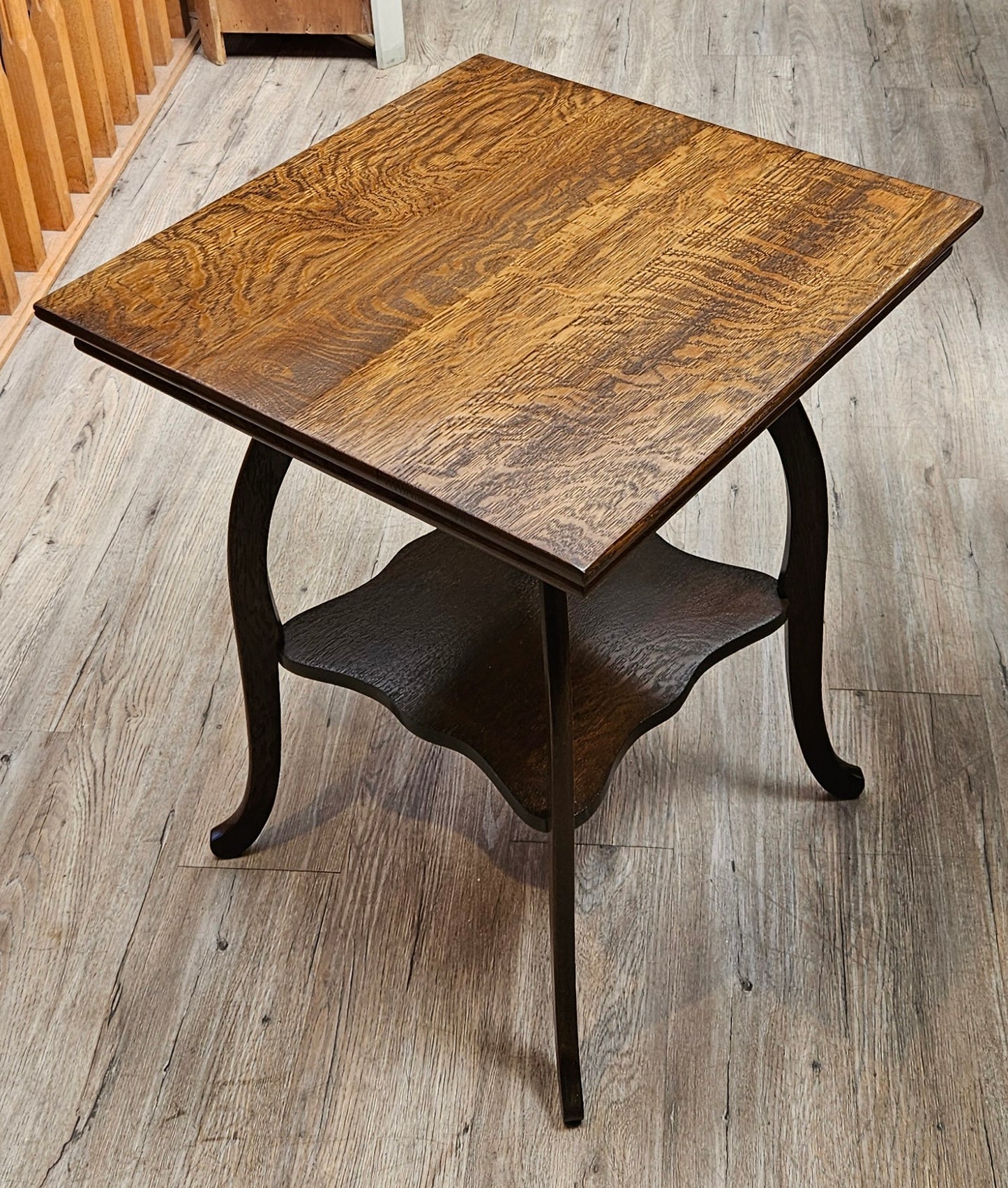 Square parlour table, dark oak