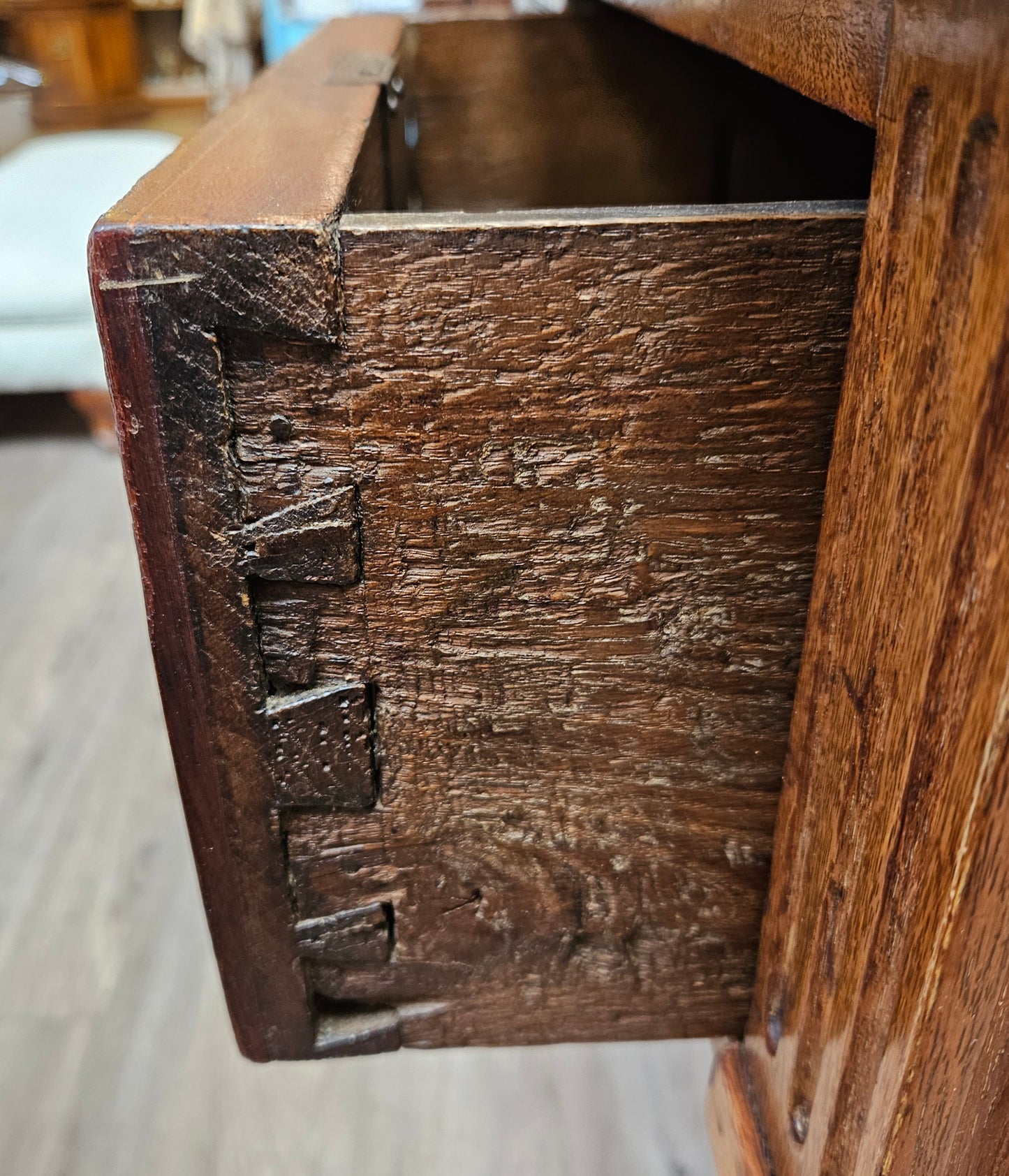 Large desk with drawers , tooled leather top, Louis XVI style
