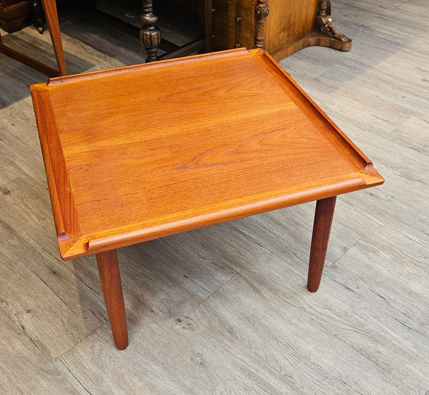 Square teak coffee table