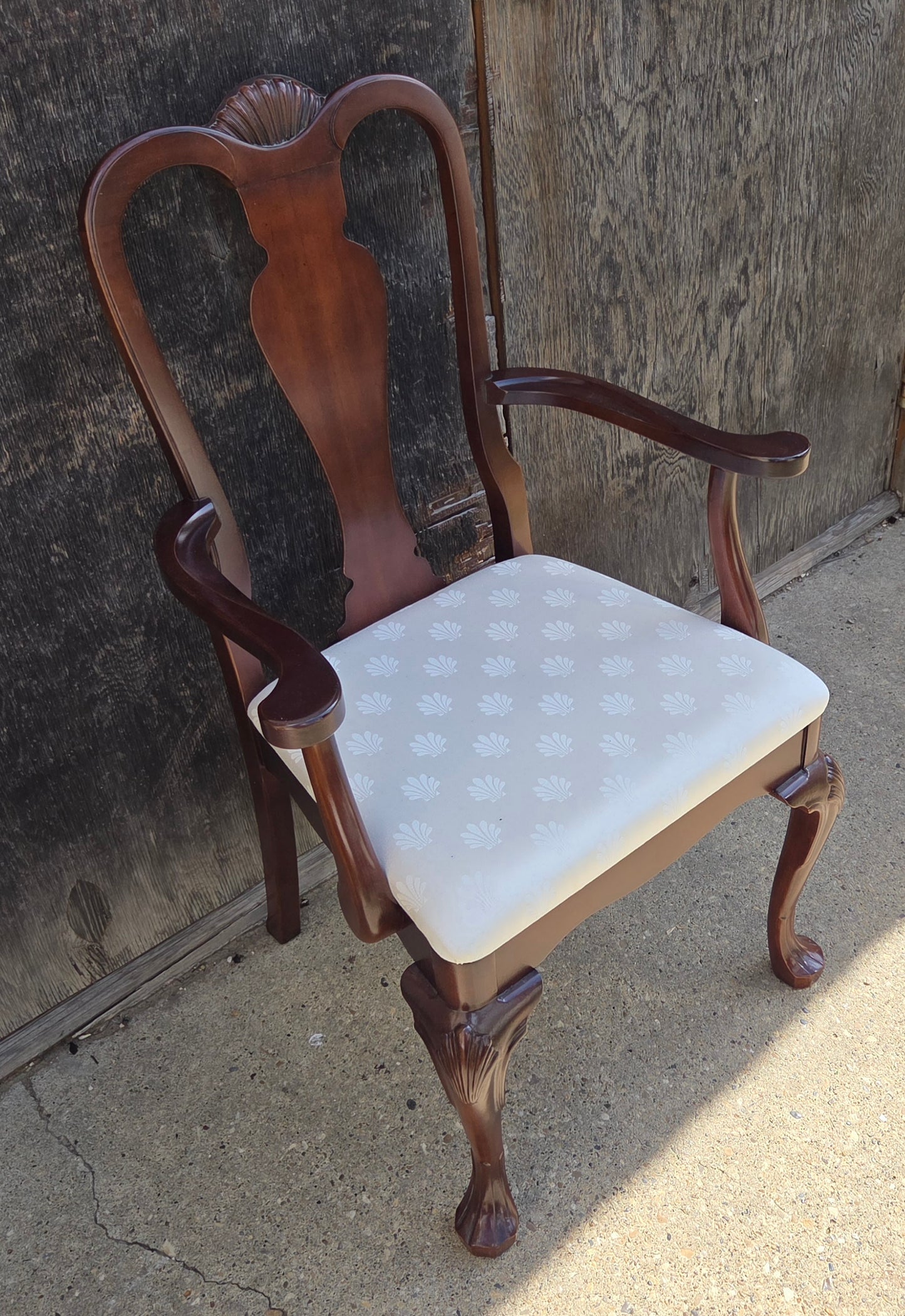 Strathroy dining table with 3 leaves, 8 chairs