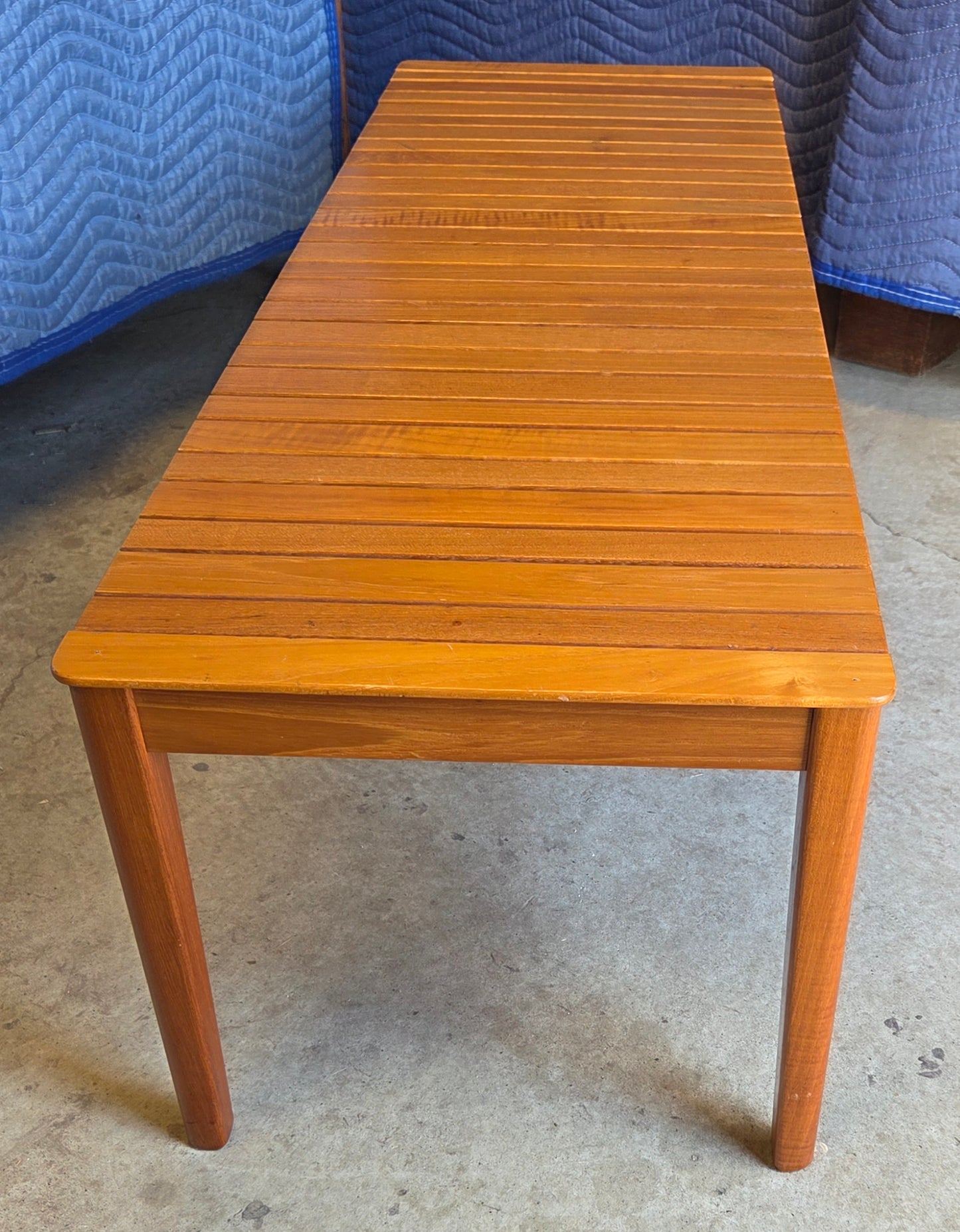 Teak slat coffee table