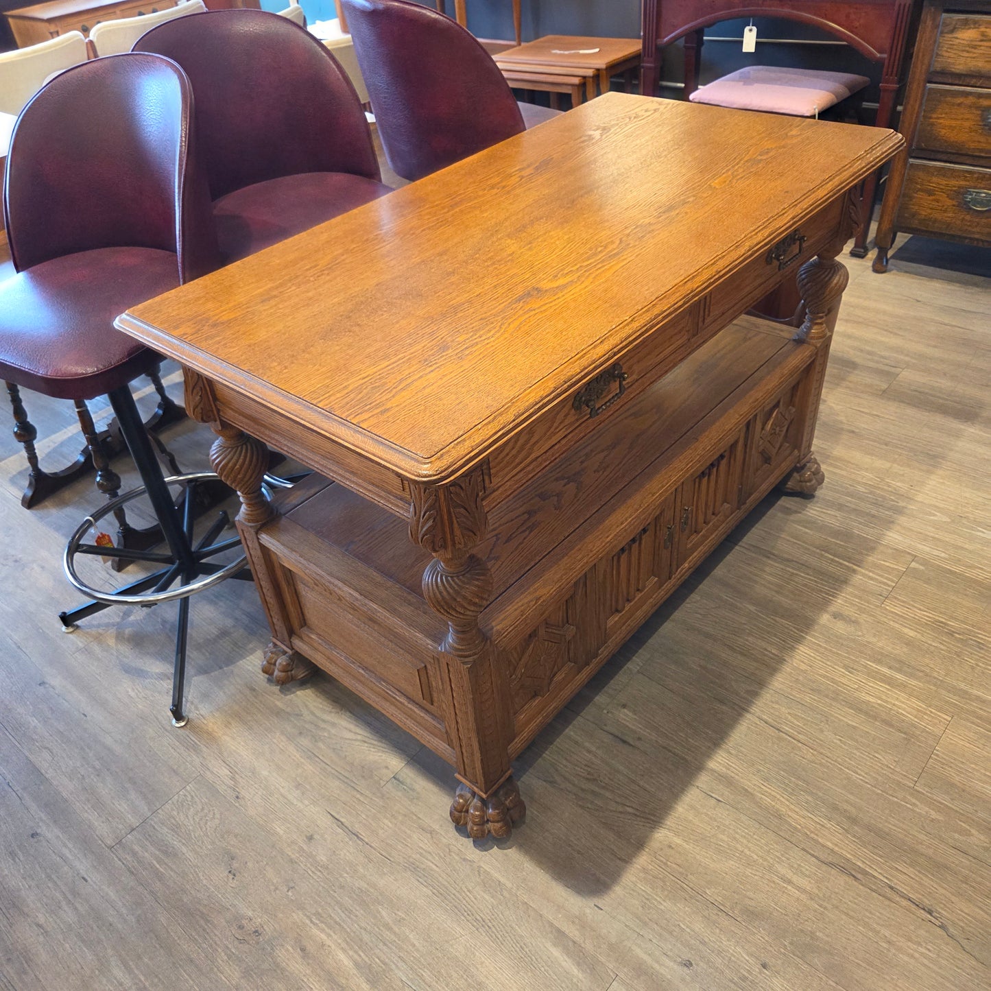 Golden oak side server/sideboard