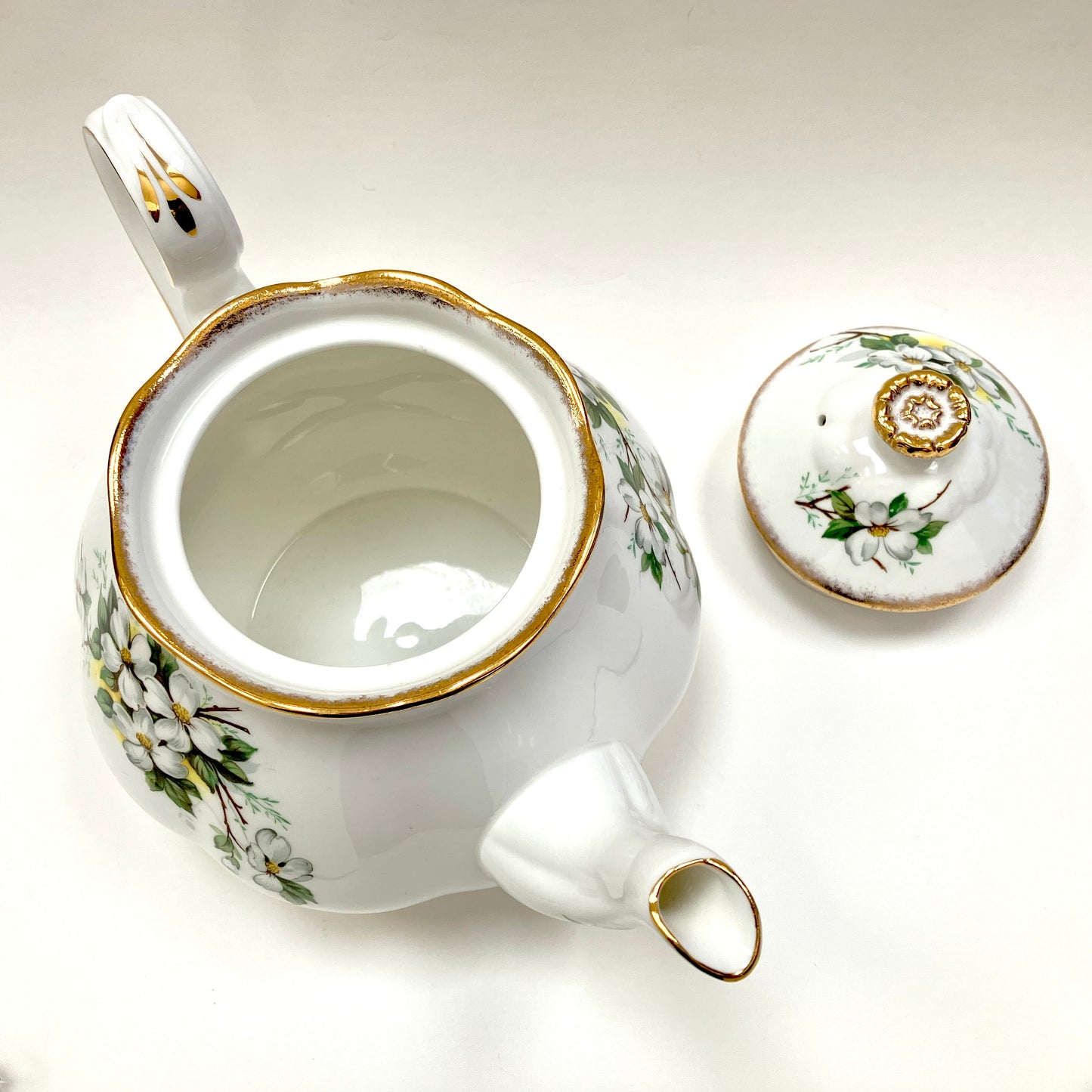 Royal Albert, Dogwood, Teapot, Tea Pot, Vintage, Fine Bone China, Made in England
