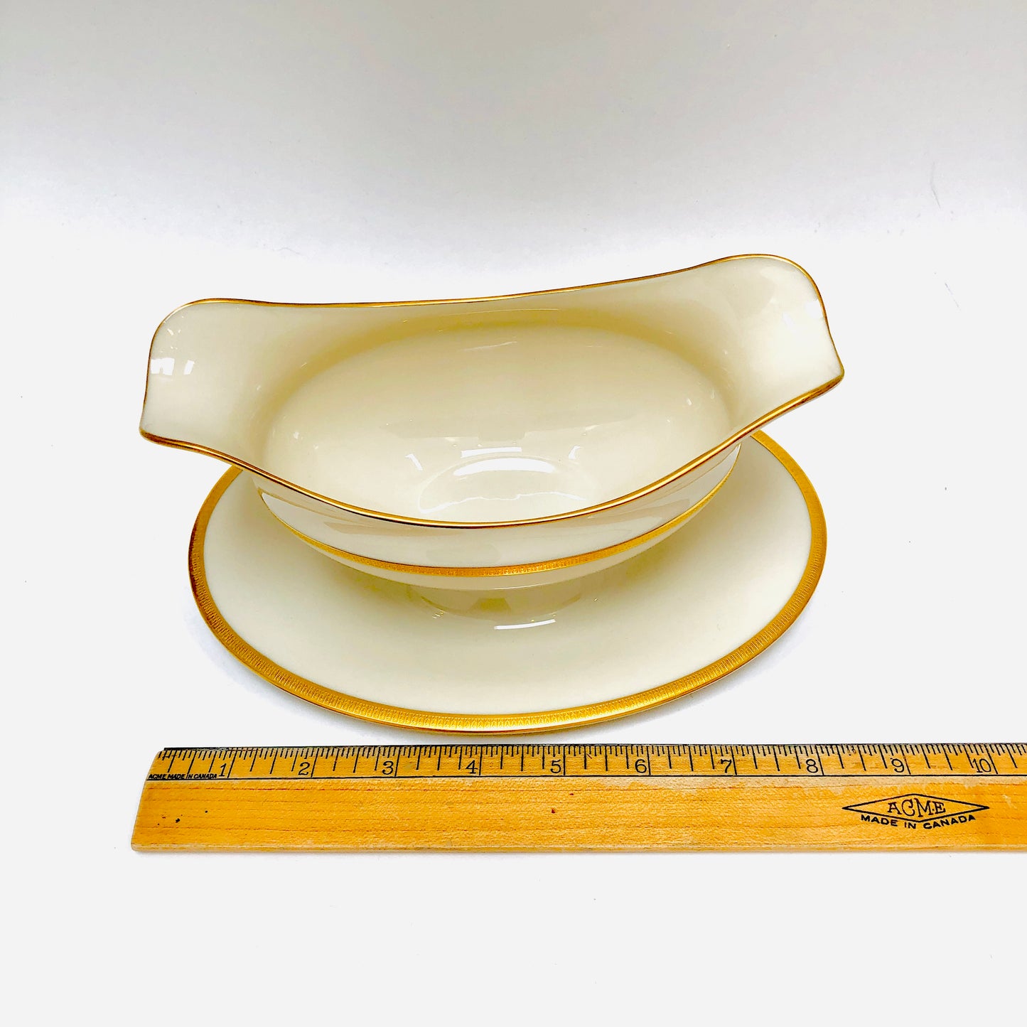 Lenox, Tuxedo, Gravy Boat and Attached Liner, Vintage