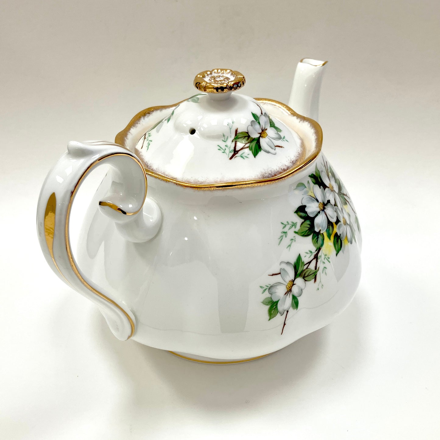 Royal Albert, Dogwood, Teapot, Tea Pot, Vintage, Fine Bone China, Made in England