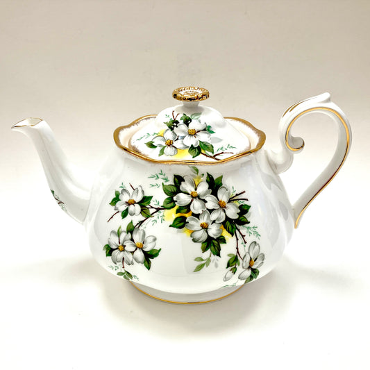 Royal Albert, Dogwood, Teapot, Tea Pot, Vintage, Fine Bone China, Made in England