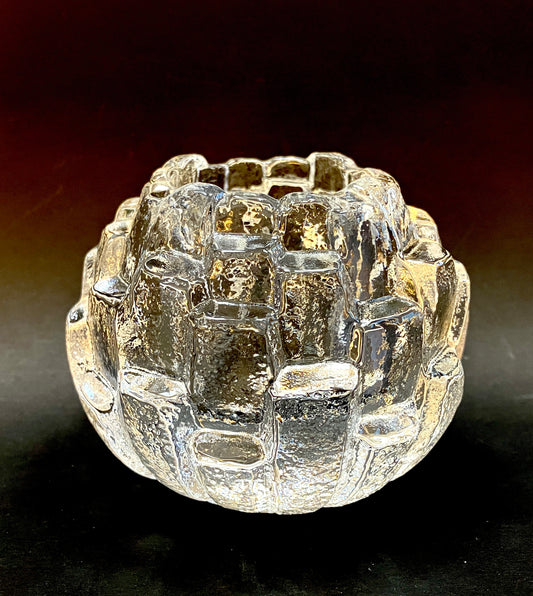 Kosta Boda, Tea Light, Igloo, Candle Holder, Glass, Crystal, Sweden, Bengt Edenfalk