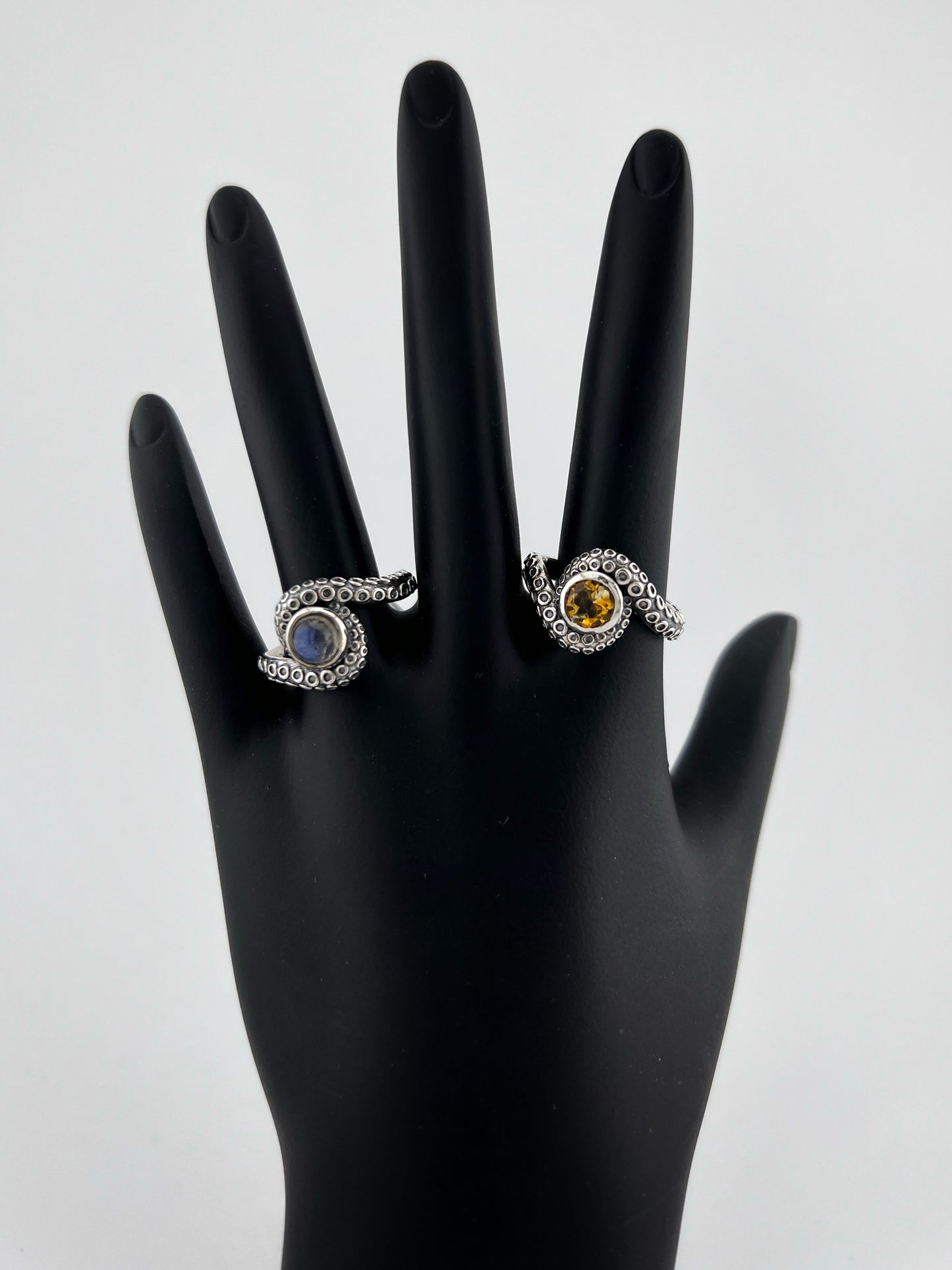 Sterling Silver Octopus Ring--Citrine