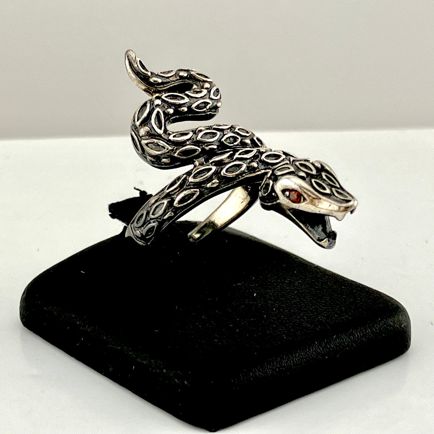 Sterling Silver Large Coiled Snake Ring