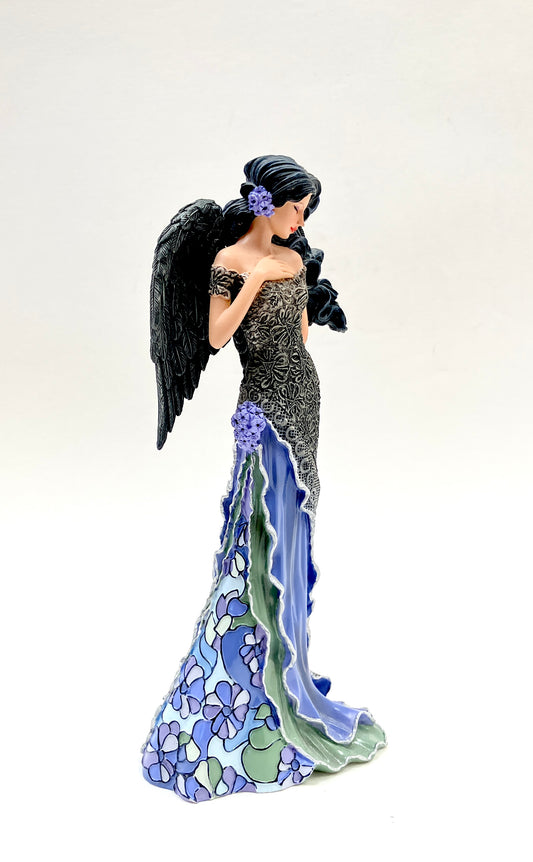 Angel, Angelic Moonlit Beauty, Moonlight Garden Angels of Tiffany collection, Purple, Grey, Black, Resin, Non-Vintage