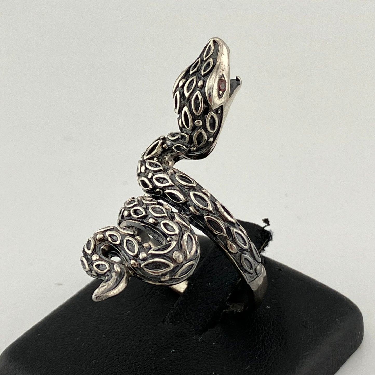 Sterling Silver Large Coiled Snake Ring