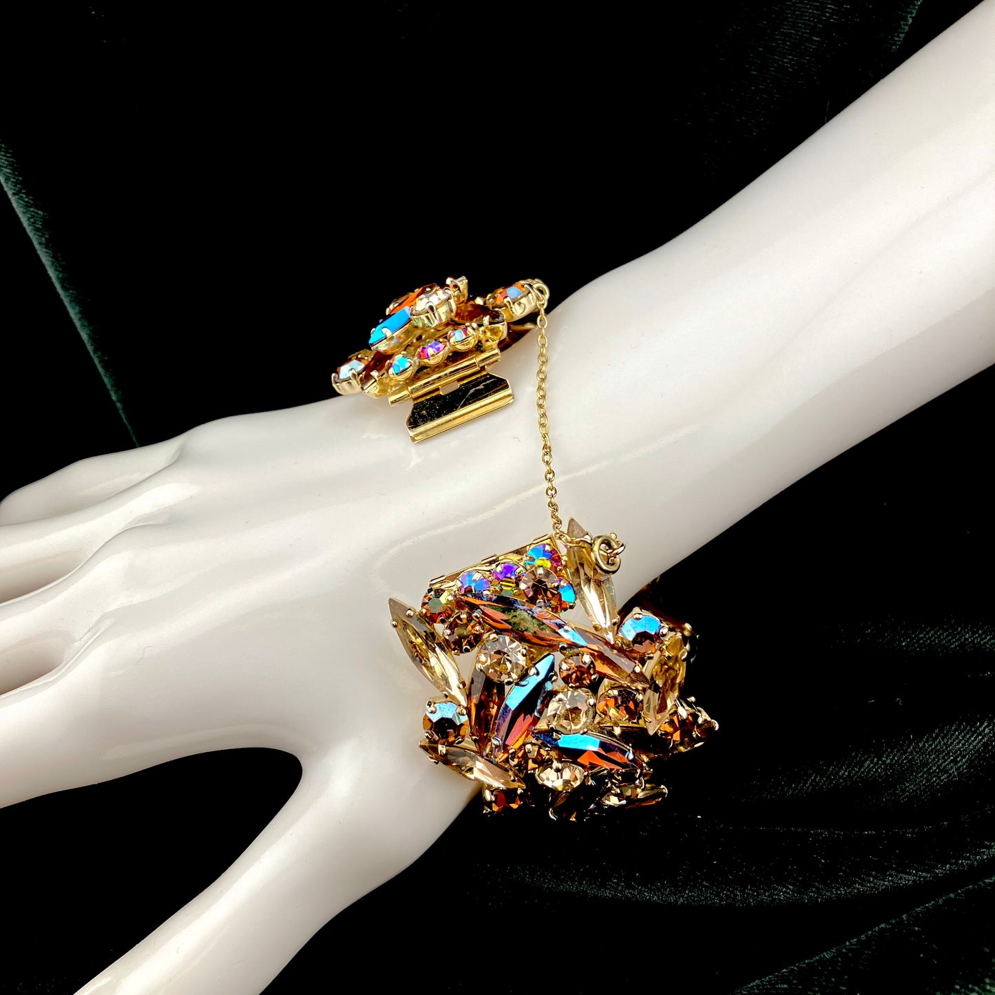 SHERMAN, Jewellery, Bracelet, Cuff, Hinged, Rhinestone, Vintage