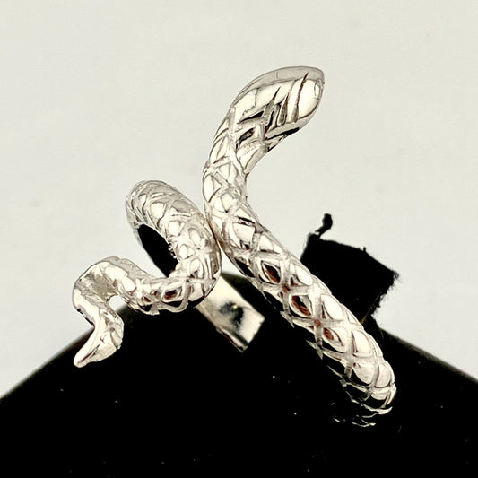 Sterling Silver Scaled Squiggly Snake Ring
