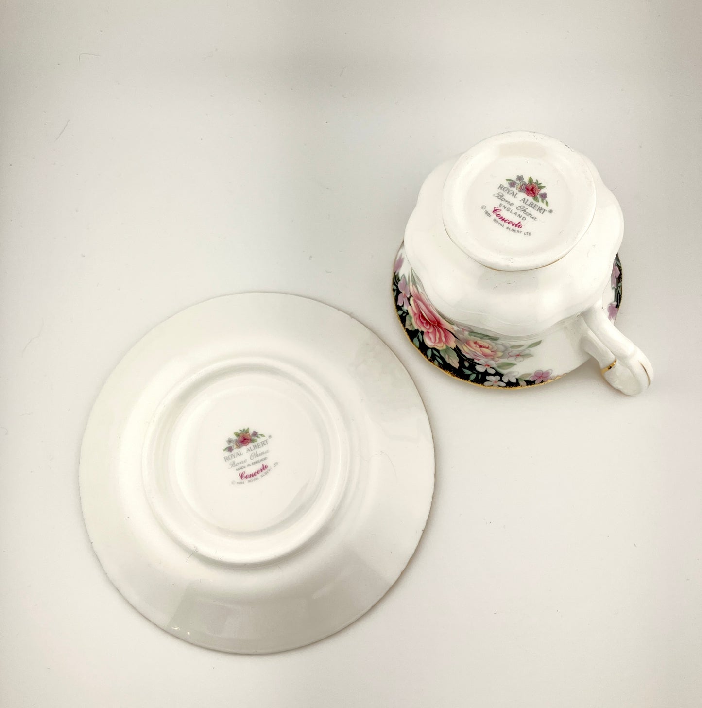Royal Albert, Concerto, Tea Cup, Cup and Saucer, Vintage, Made in England, Floral