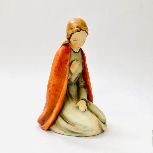 Goebel, Figurine, Vintage, Mary, Nativity, Rare, Porcelain, Ceramic, TMK1, FULL BEE, Red Cloak