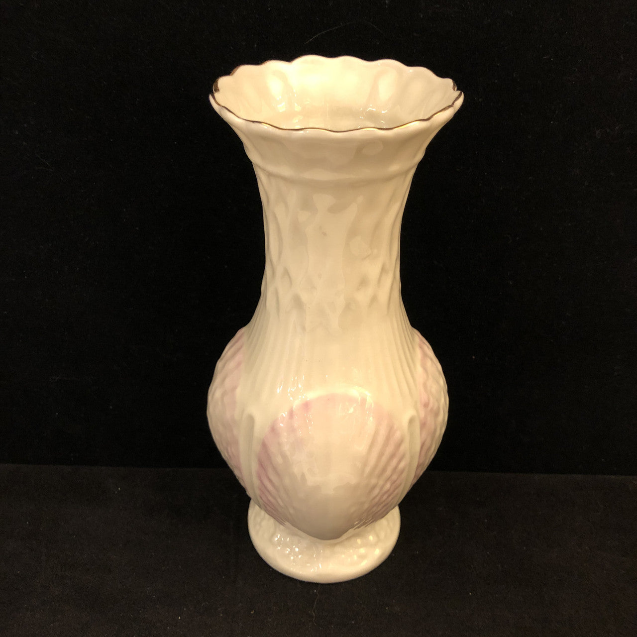 Belleek Pink Shell Vase