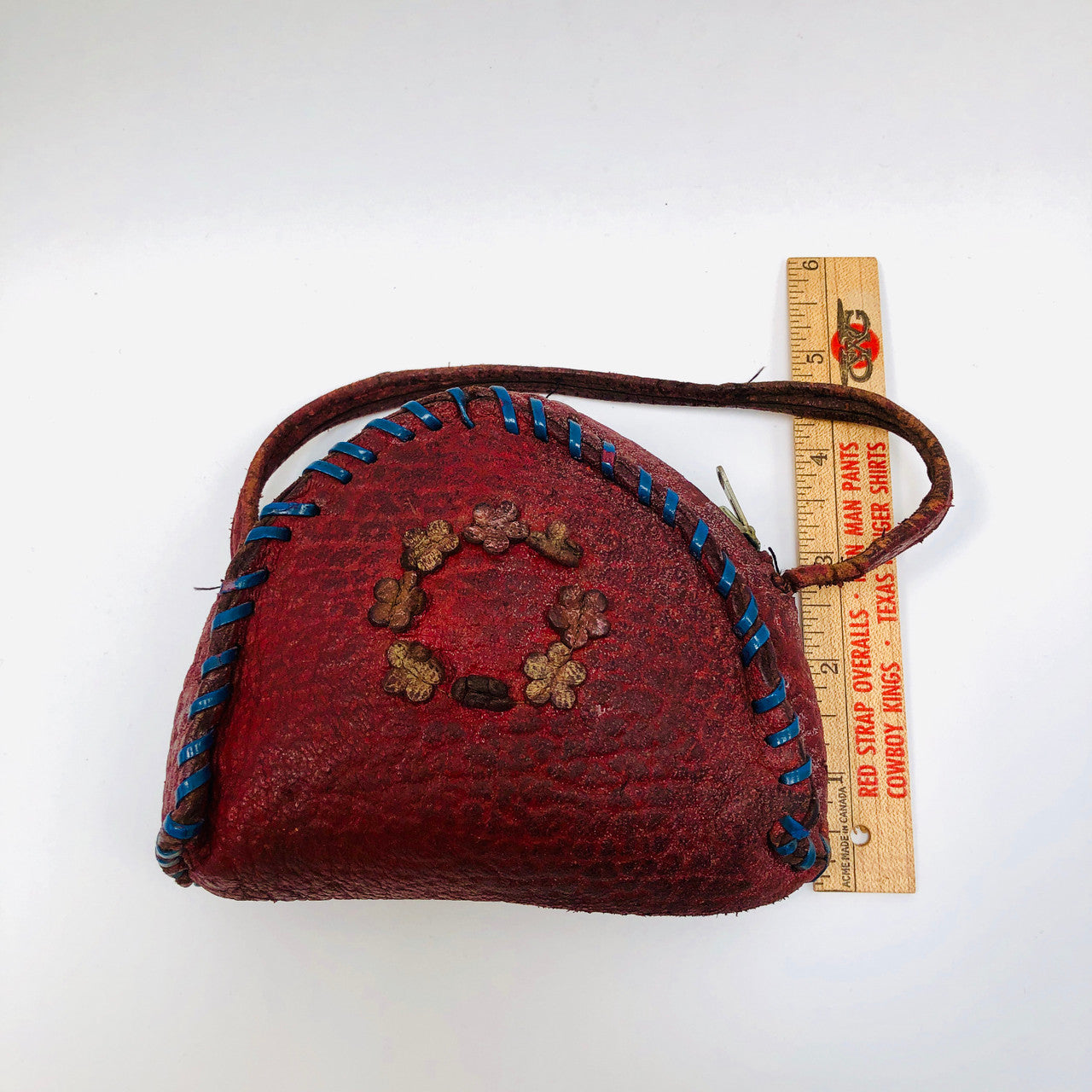 Red, Leather, Small, Child's, Girl's, Purse, Hand Bag, Handbag, Vintage, Antique
