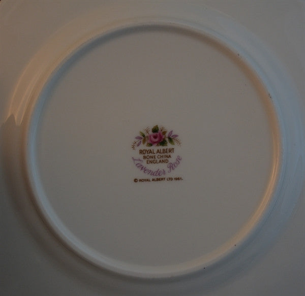 Royal Albert, Lavender Rose, Lavender, Rose, Plate, Bread and Butter, Vintage, Fine Bone China