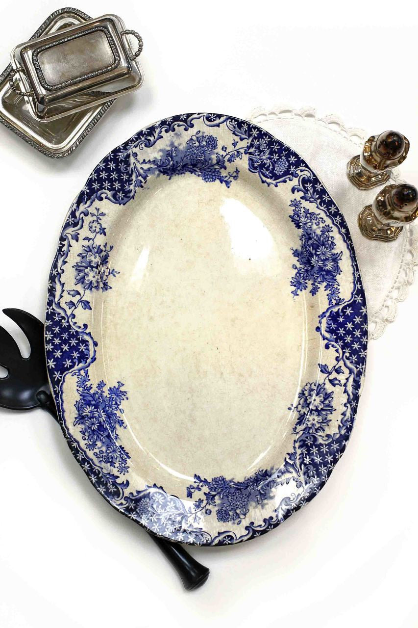 Brittania Style, Blue Bell, Glasgow, Antique, Oval Platter