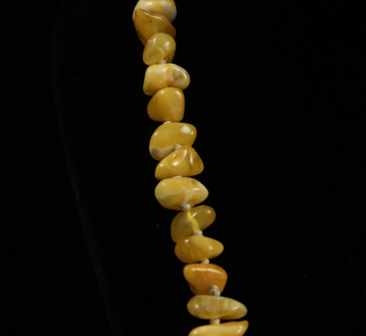 Amber, Butter Amber, Hand Knotted, Necklace
