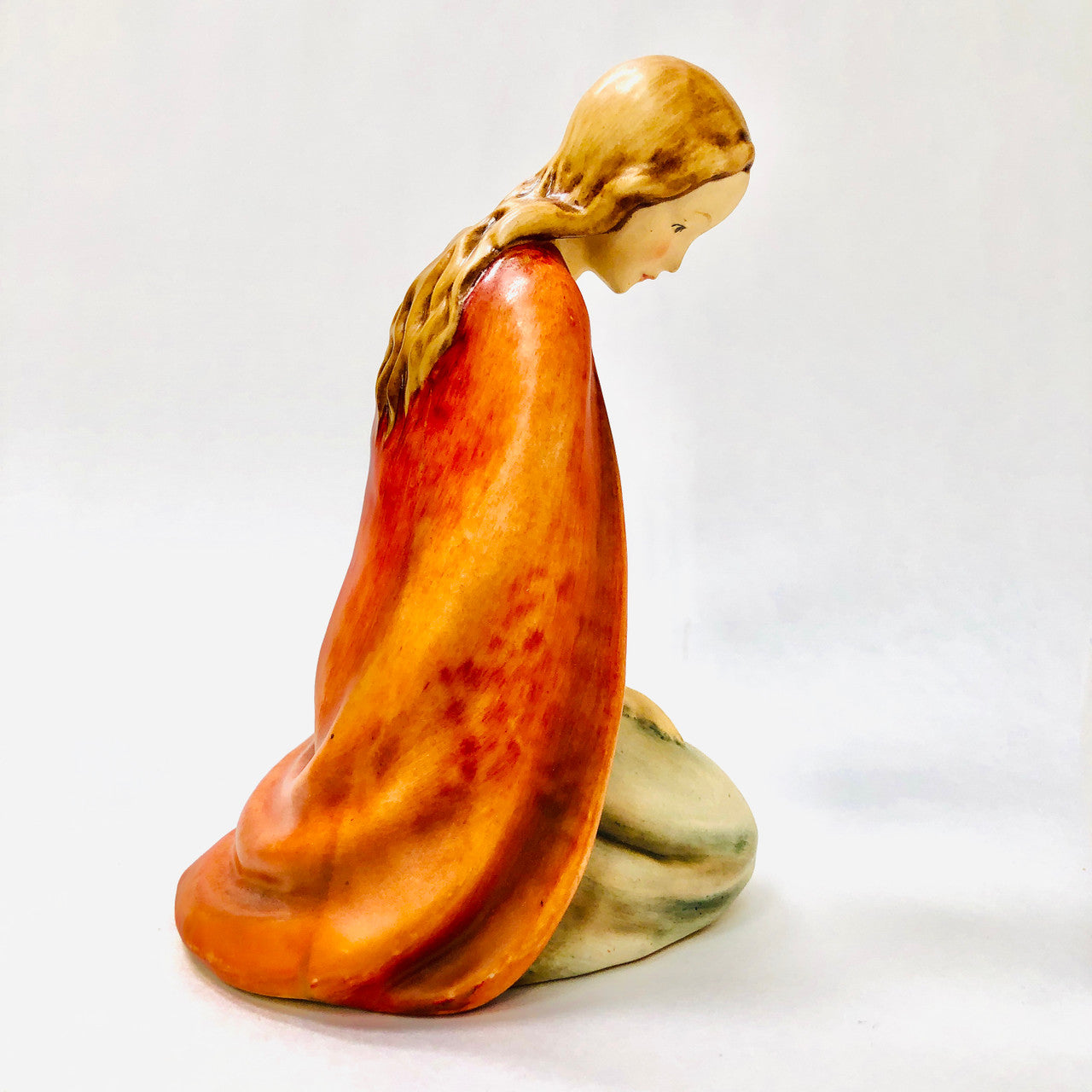 Goebel, Figurine, Vintage, Mary, Nativity, Rare, Porcelain, Ceramic, TMK1, FULL BEE, Red Cloak