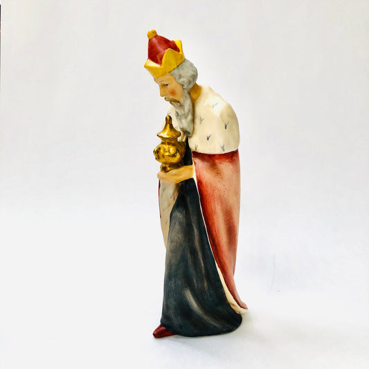 Goebel, Figurine, Vintage, Red Cloaked King, Three Kings, Wiseman, Wisemen, Christmas, Xmas, Nativity, Rare, Porcelain, Ceramic, TMK1, FULL BEE, Red Cloak