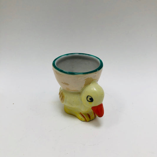 Ceramic, Vintage, Retro, Duckling, Figural, ~1950s, Egg Cup, Japan, Yellow