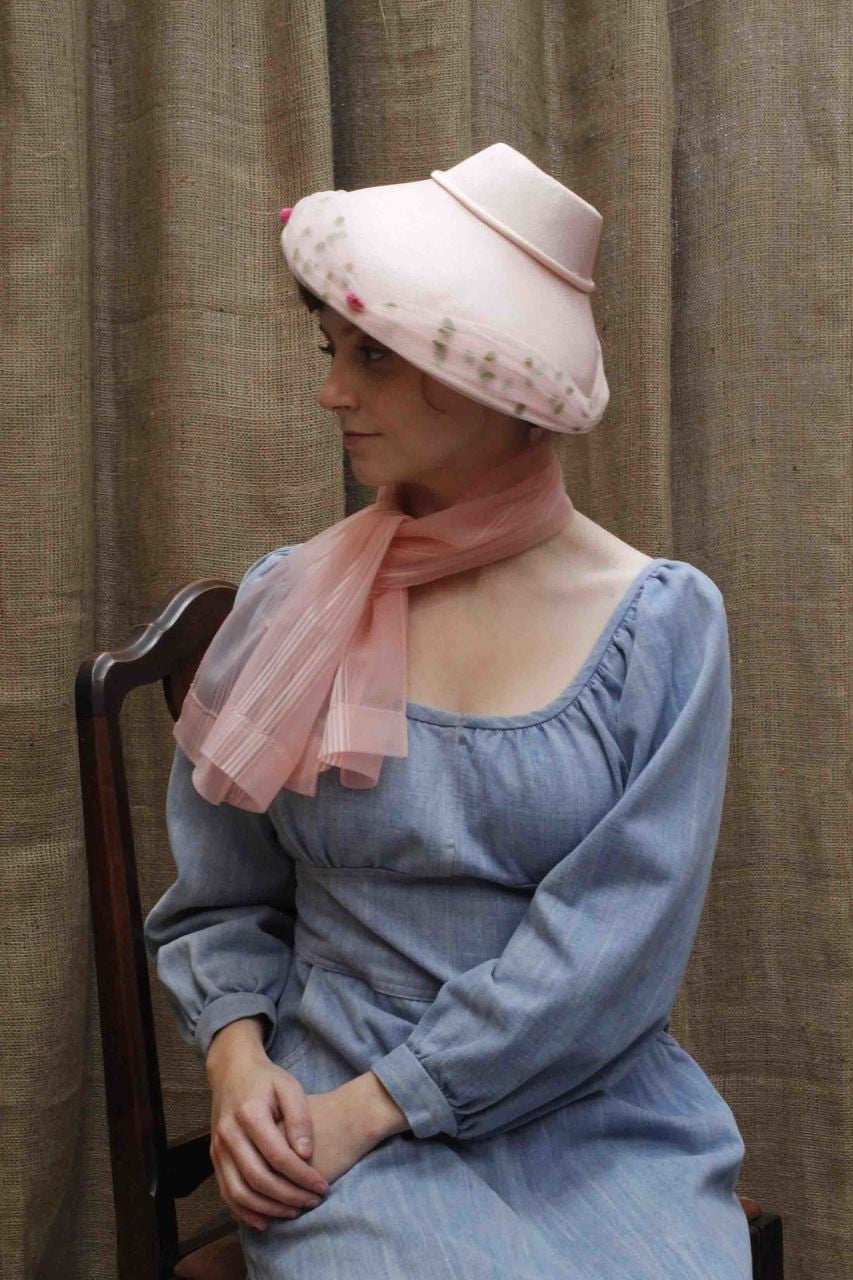Pink fabric summer hat