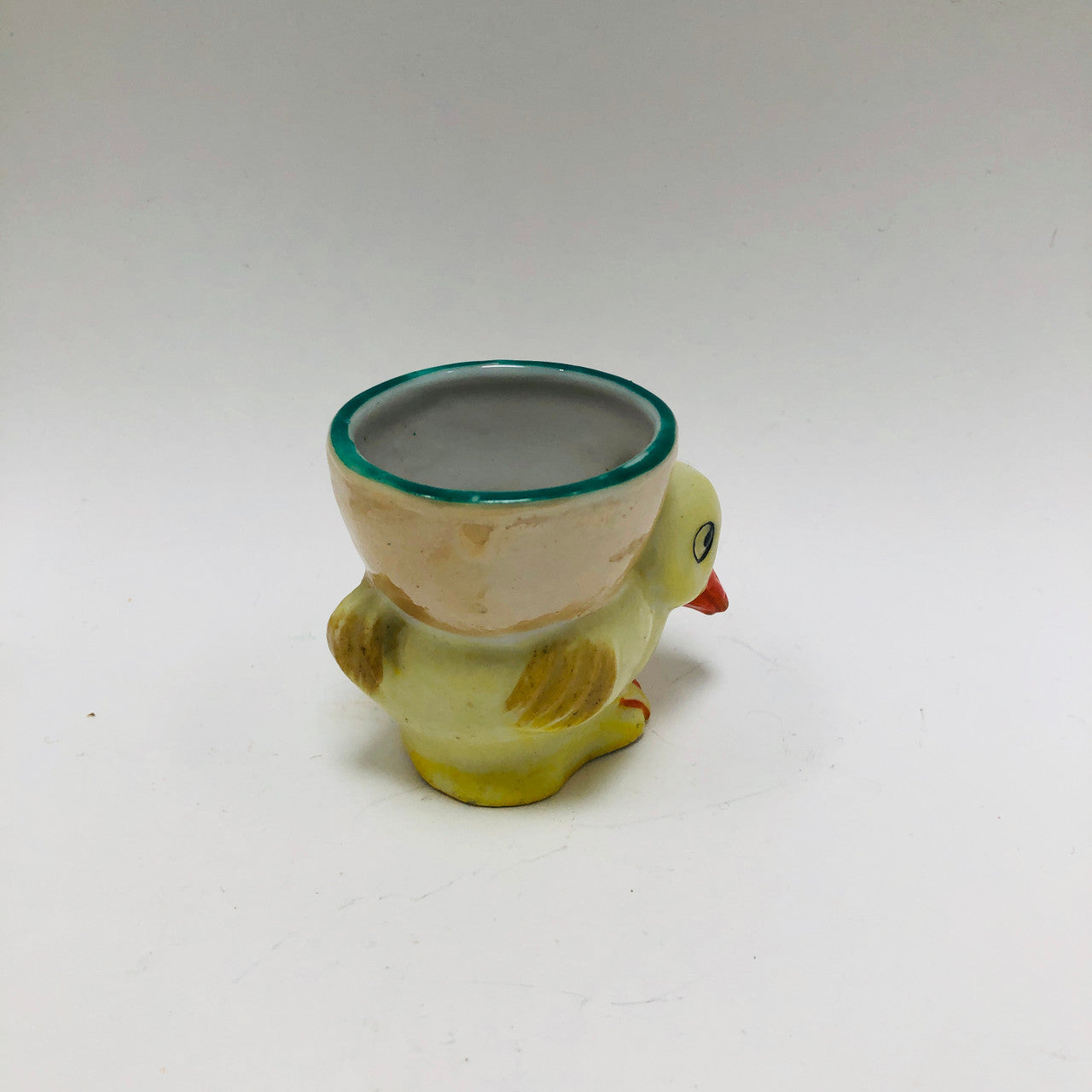 Ceramic, Vintage, Retro, Duckling, Figural, ~1950s, Egg Cup, Japan, Yellow