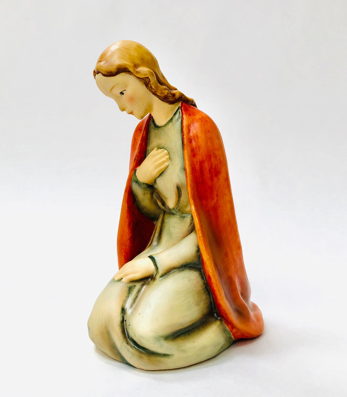 Goebel, Figurine, Vintage, Mary, Nativity, Rare, Porcelain, Ceramic, TMK1, FULL BEE, Red Cloak