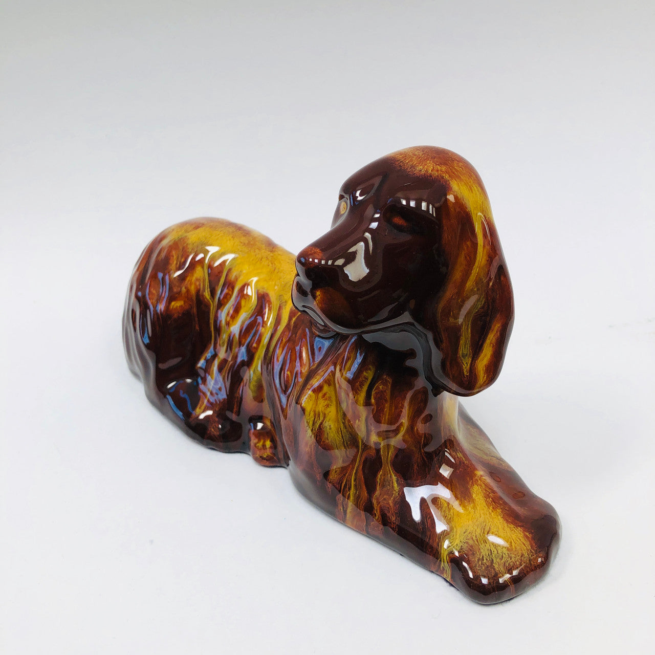 Blue Mountain, Pottery, Dog, Cocker, Spaniel, Figurine, Ceramic, Harvest Gold, Yellow, Mid-Century, Vintage