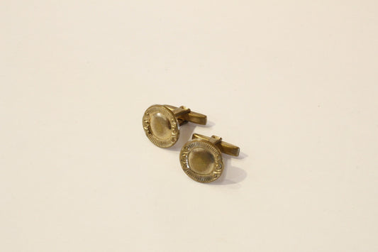 Woolno  vintage gold tone round cufflinks
