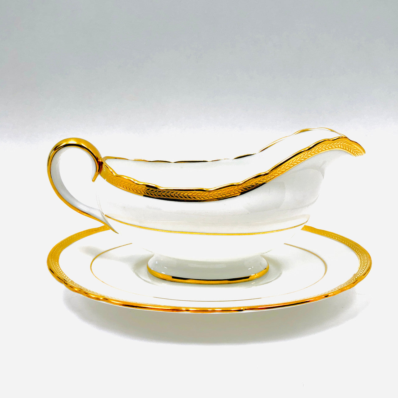 Aynsley, Elizabeth, Gold Encrusted, Laurel, Gravy, Boat, Liner, Fine Bone China, Vintage, Steampunk