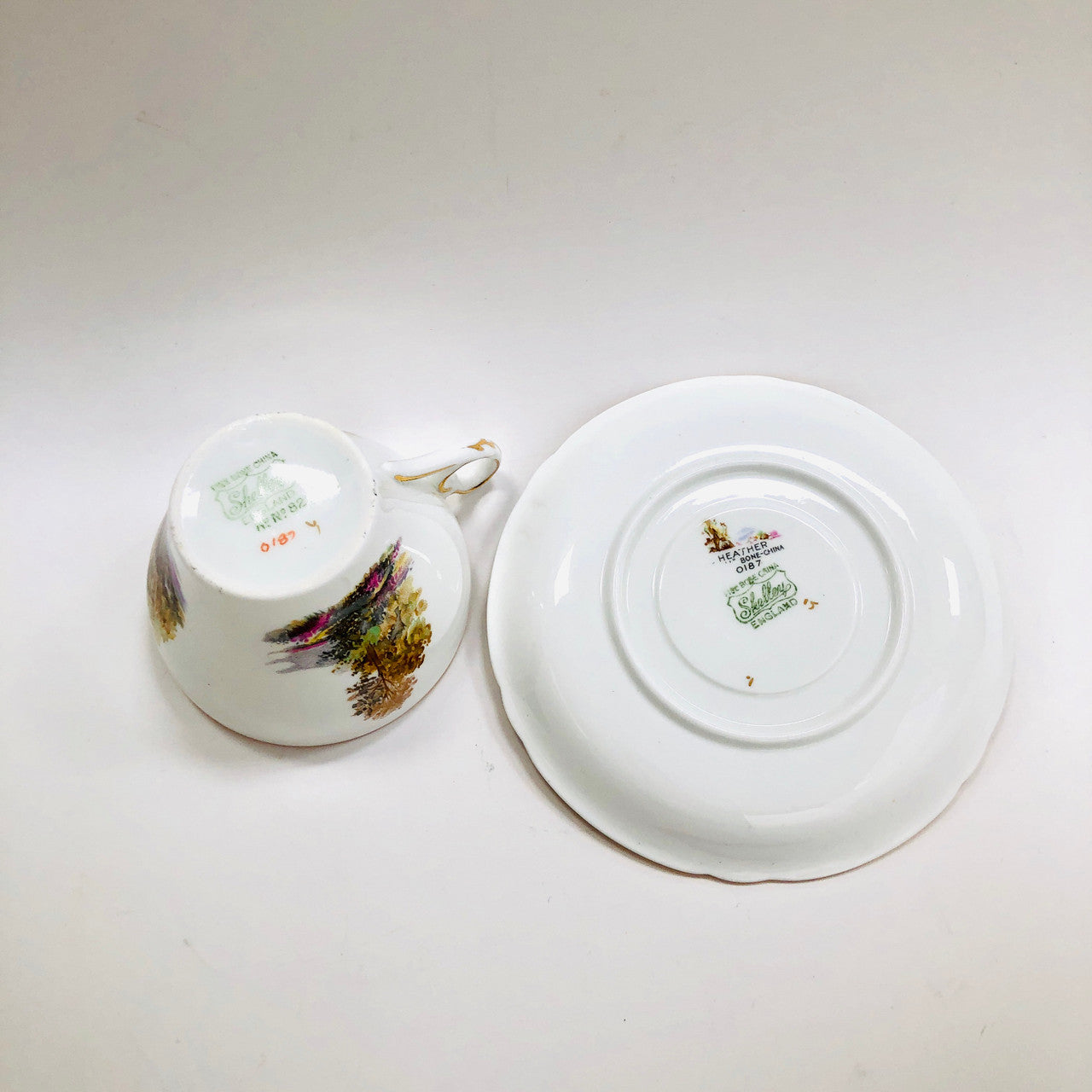 Shelley, Heather, Tea Cup, Teacup, Cup and Saucer, Saucer, Vintage, 1930's, 1940's