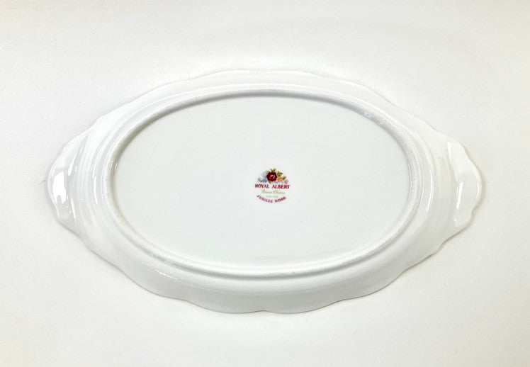 Royal Albert, Jubilee Rose, Tray, Fine Bone China, Vintage, Oval, Handled, Regal, Floral