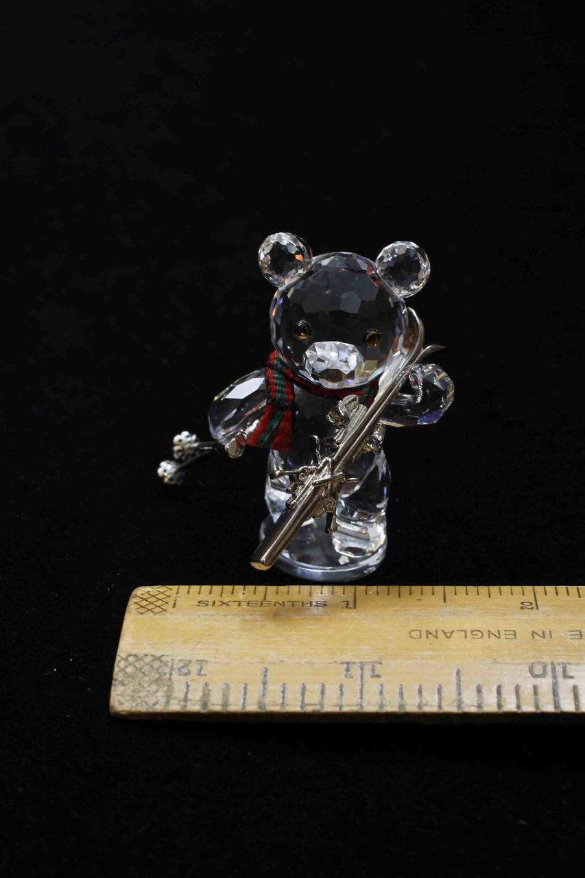 Swarovski, Crystal, Figurine, Kris Bear, Skis, Vintage, Signed