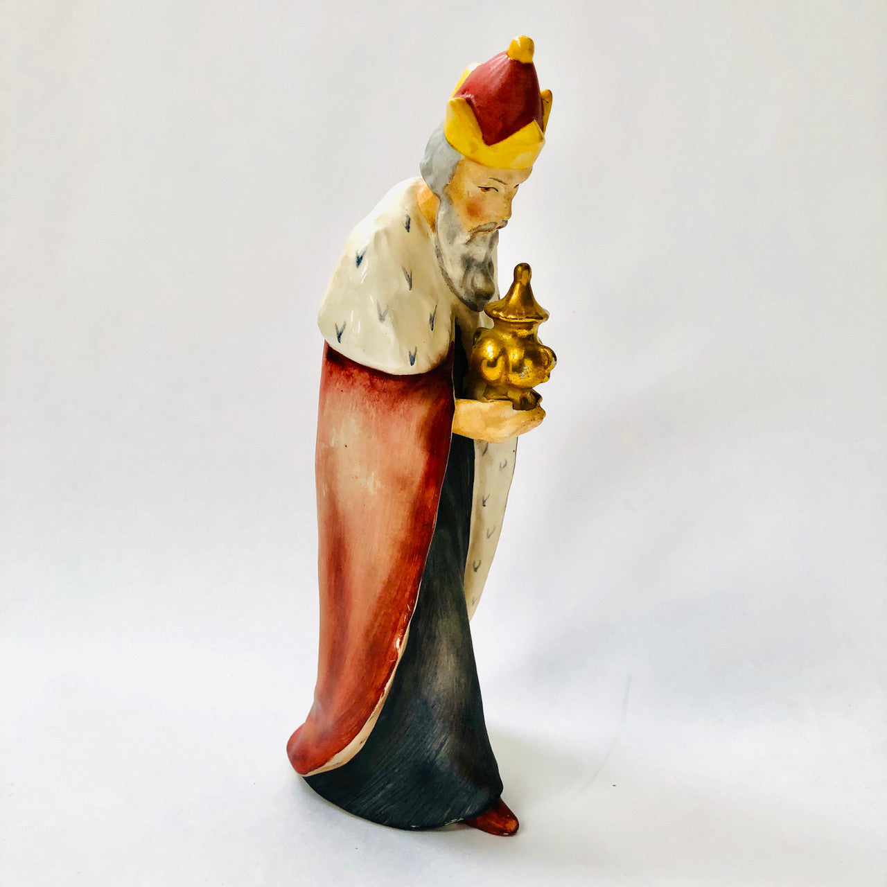 Goebel, Figurine, Vintage, Red Cloaked King, Three Kings, Wiseman, Wisemen, Christmas, Xmas, Nativity, Rare, Porcelain, Ceramic, TMK1, FULL BEE, Red Cloak