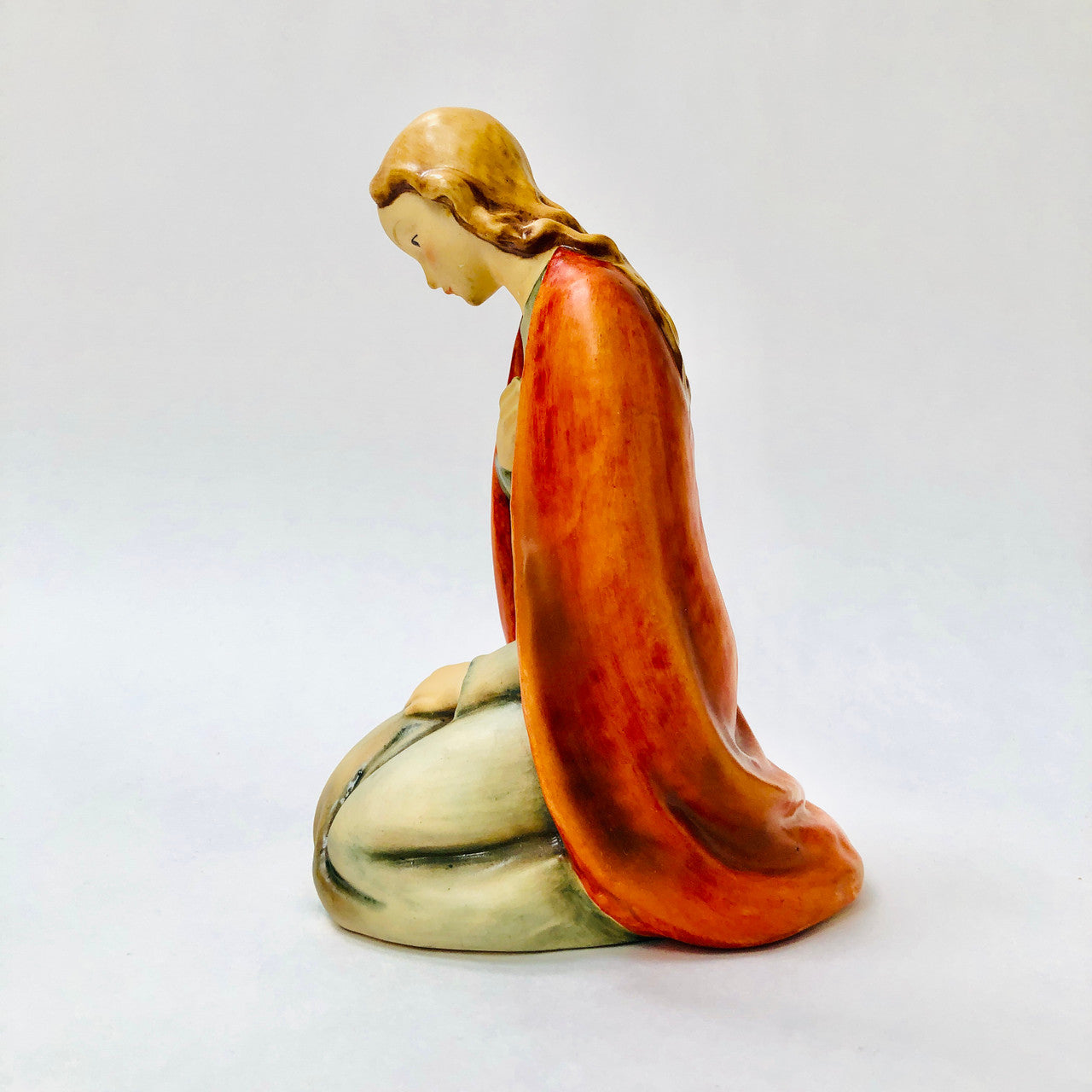 Goebel, Figurine, Vintage, Mary, Nativity, Rare, Porcelain, Ceramic, TMK1, FULL BEE, Red Cloak
