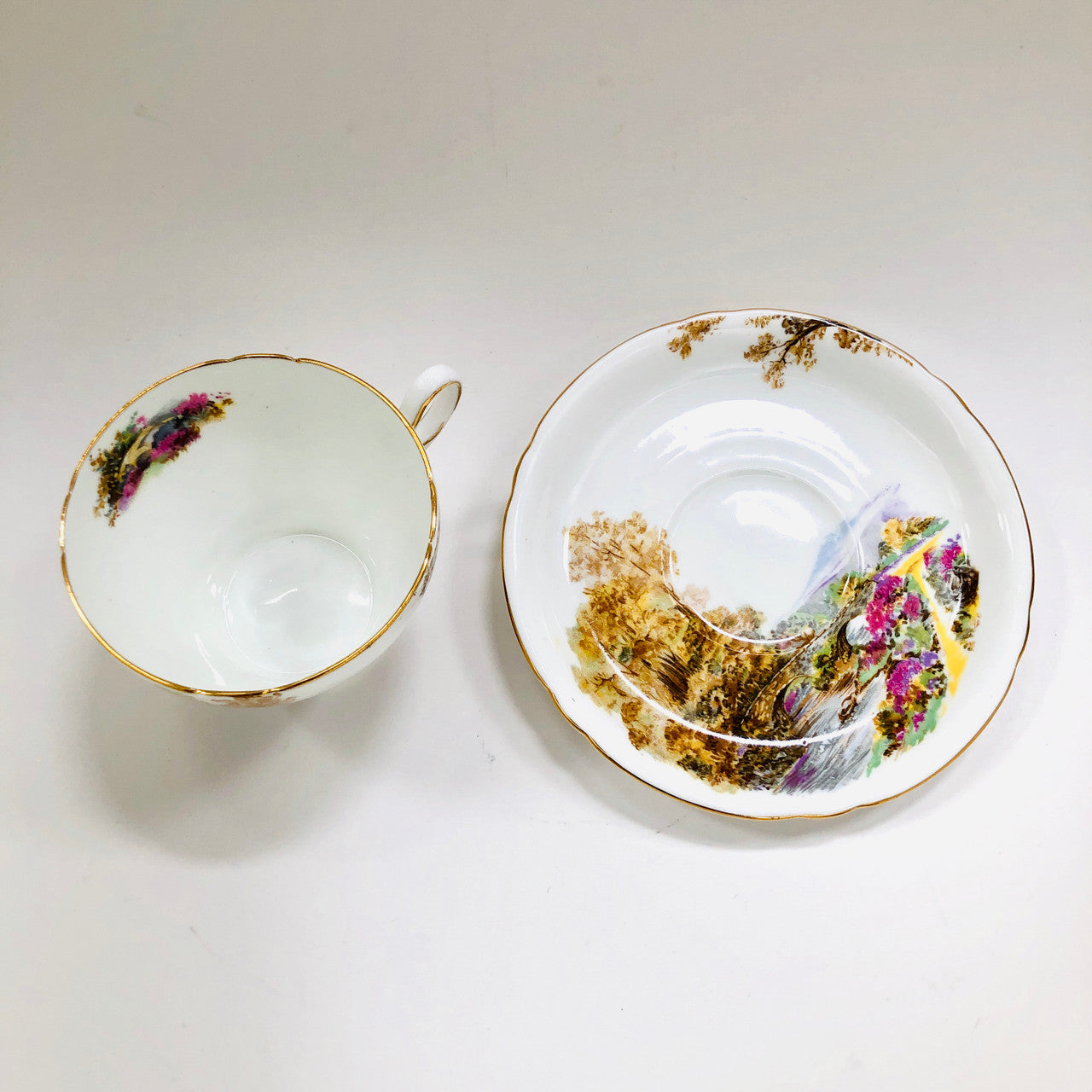 Shelley, Heather, Tea Cup, Teacup, Cup and Saucer, Saucer, Vintage, 1930's, 1940's