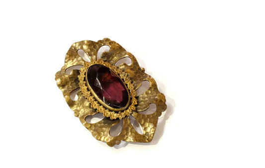 Victorian sash brooch - amethyst