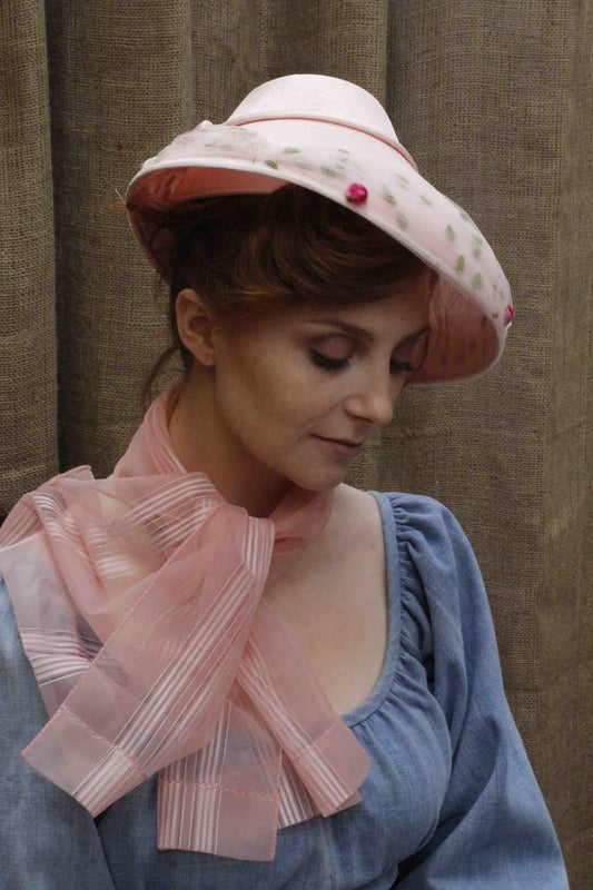 Pink fabric summer hat