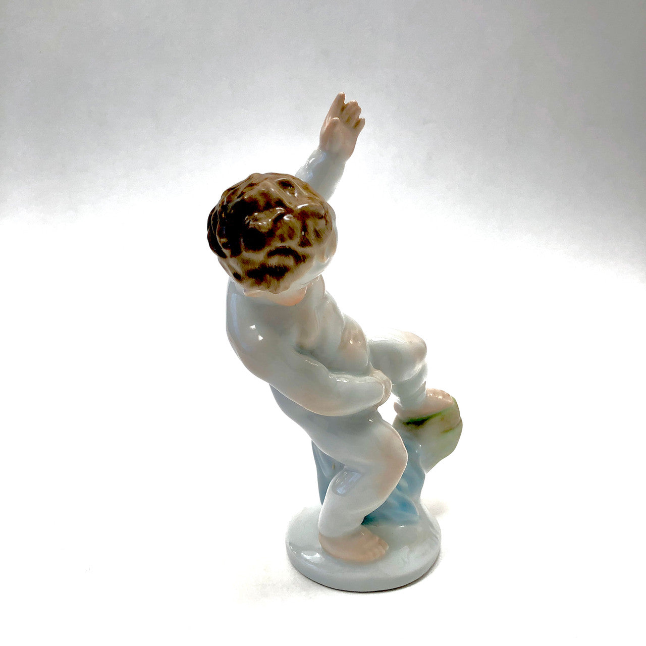 Herend, 5751 18, Figurine, Toddler, Cherub, Putti, Dancing, Hungary, Porcelain, Vintage, Mid-Century,