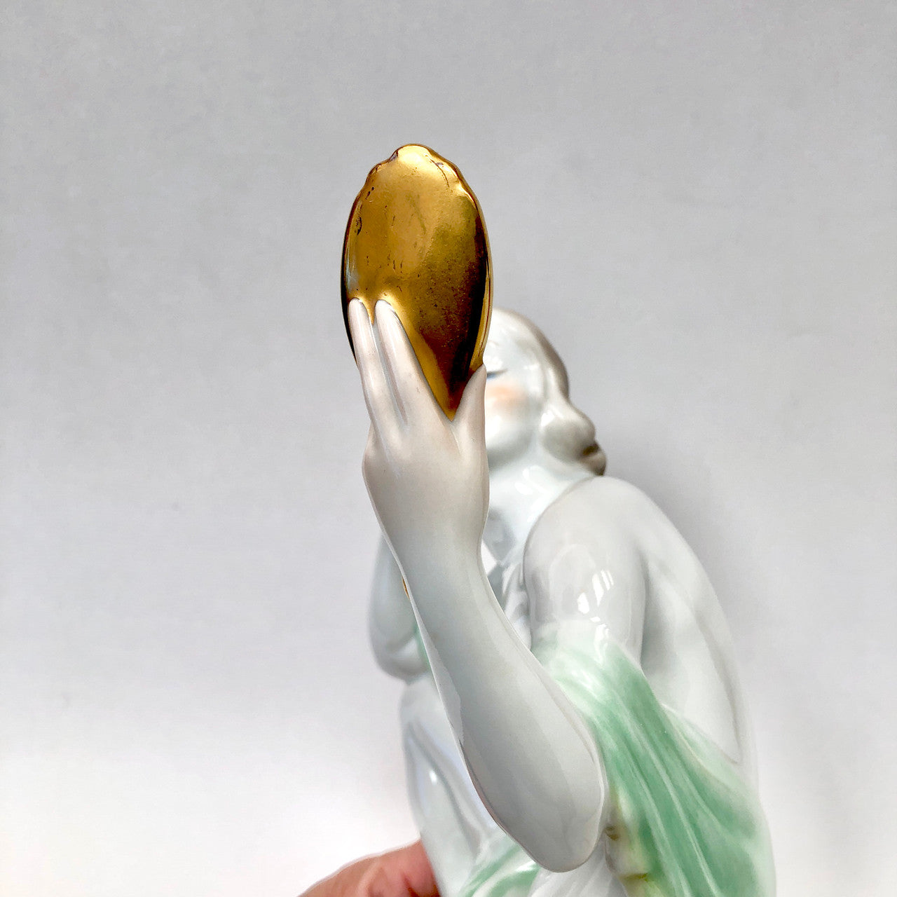 Herend, 5724, Figurine, Female, Nude, with Hand Mirror, Hungary, Porcelain, Vintage, Mid-Century,