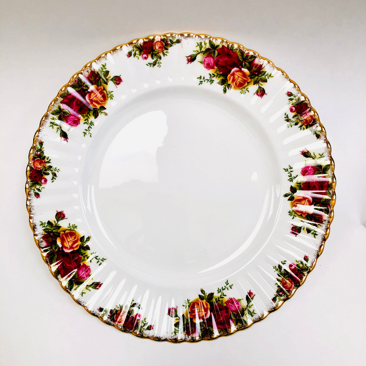 Royal Albert, Old Country Roses, Vintage, Dinner, Plate, Red, Roses, England, Steampunk