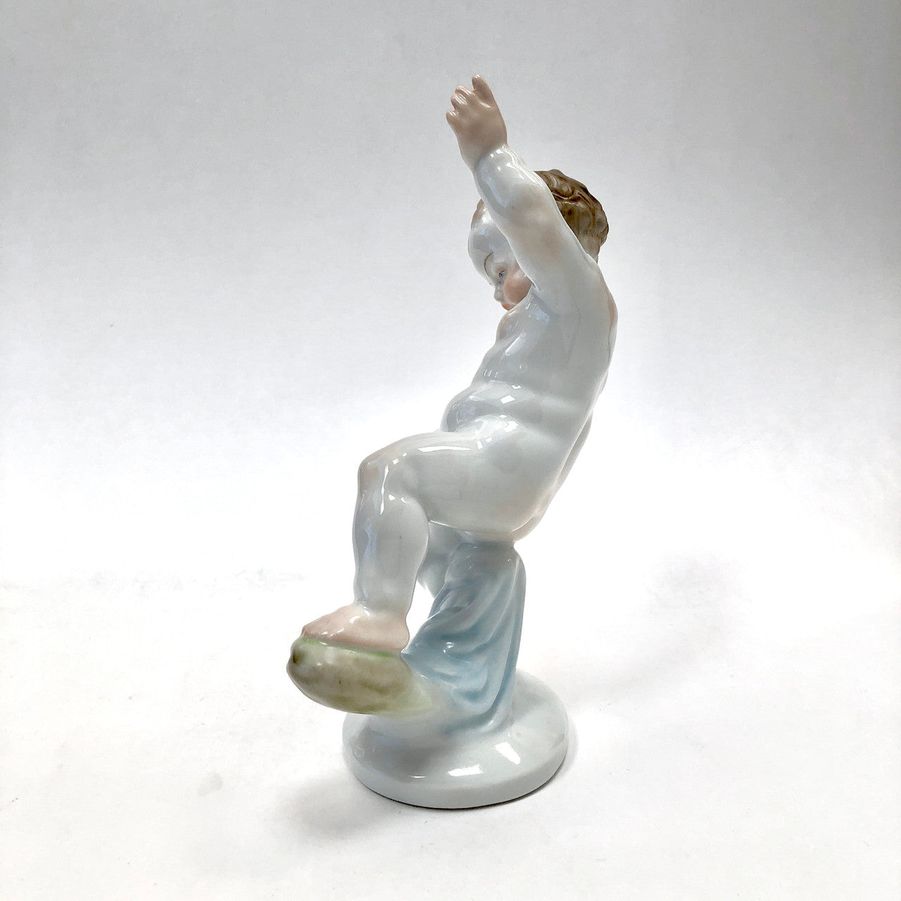 Herend, 5751 18, Figurine, Toddler, Cherub, Putti, Dancing, Hungary, Porcelain, Vintage, Mid-Century,
