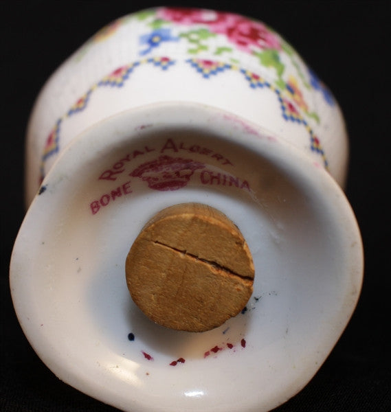 Royal Albert, Petit Point, Salt and Pepper, Shakers, vintage, fine bone china, England