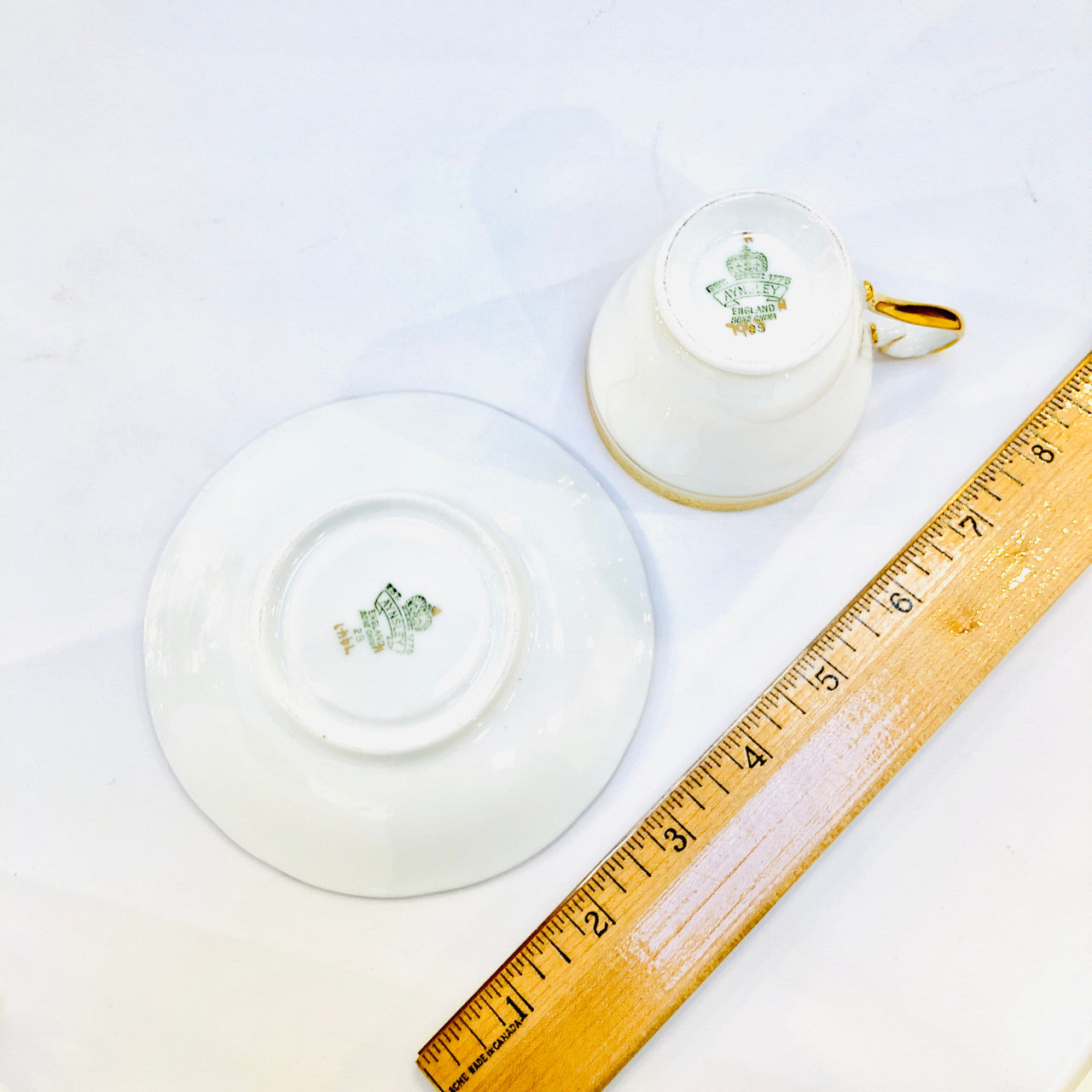 Aynsley, Elizabeth, Gold Encrusted, Laurel, Demitasse, Cup, Saucer, Footed, Fine Bone China, Vintage, Steampunk