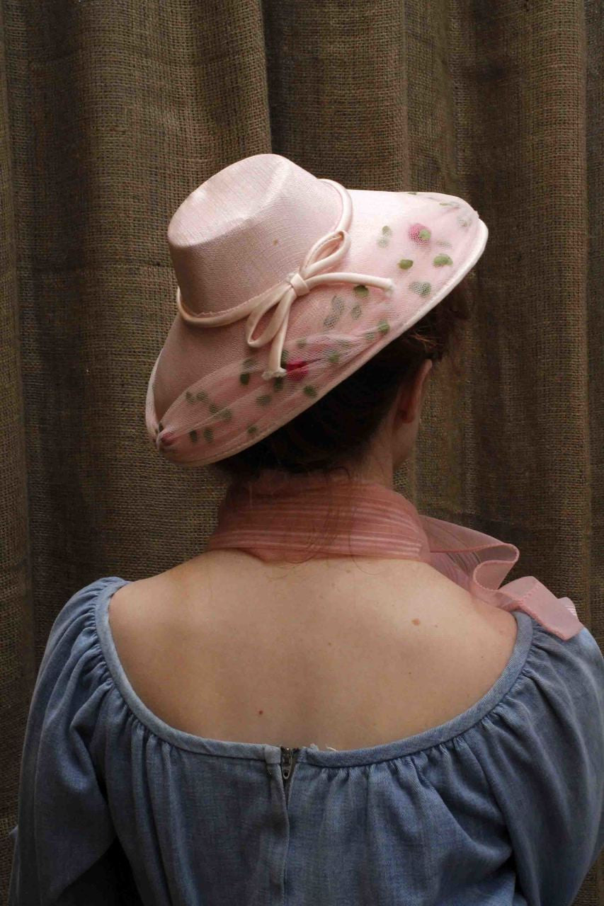 Pink fabric summer hat