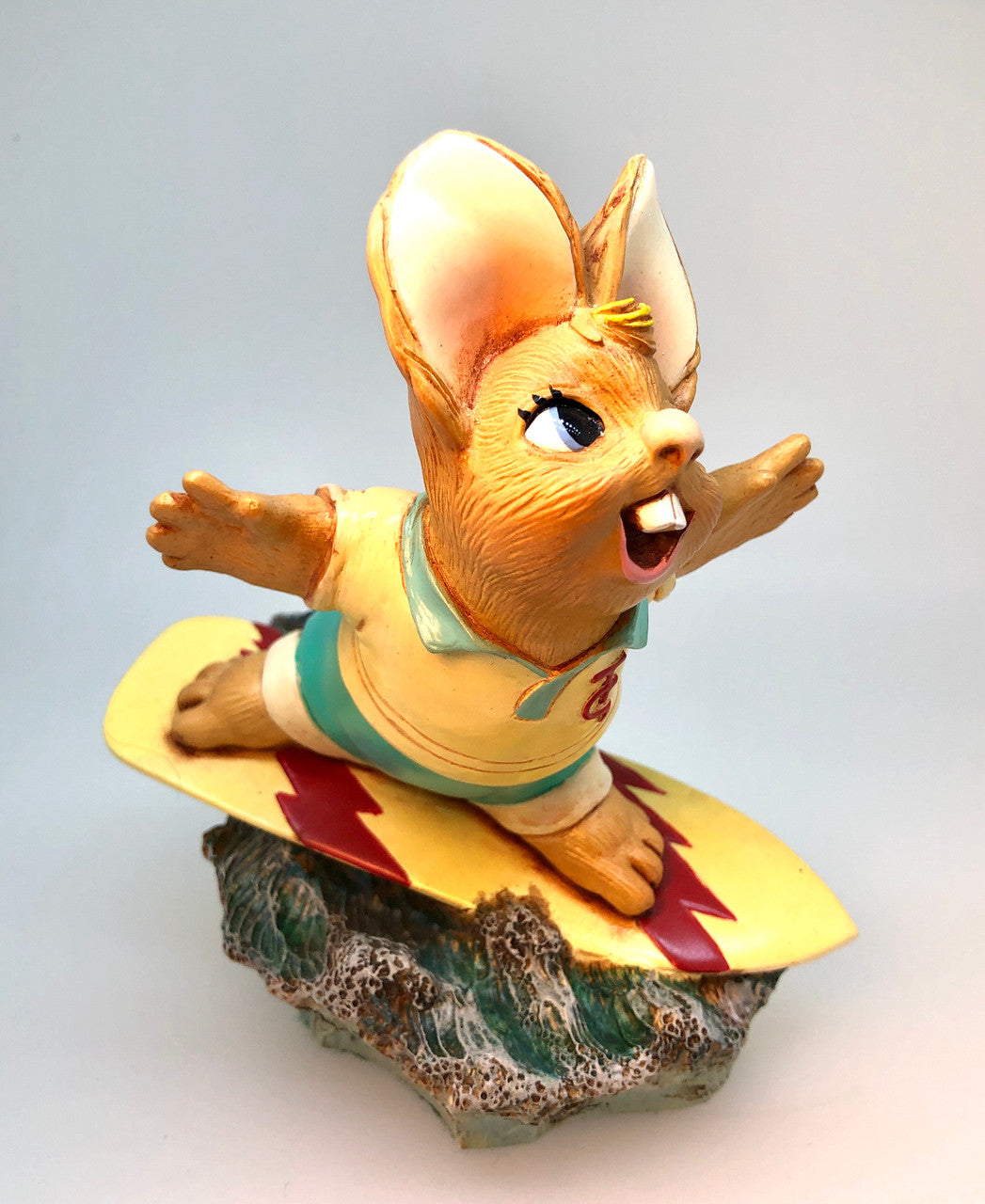 Vintage Ceramic Anthropomorphic Bunny Rabbit Figurines, Set of 2